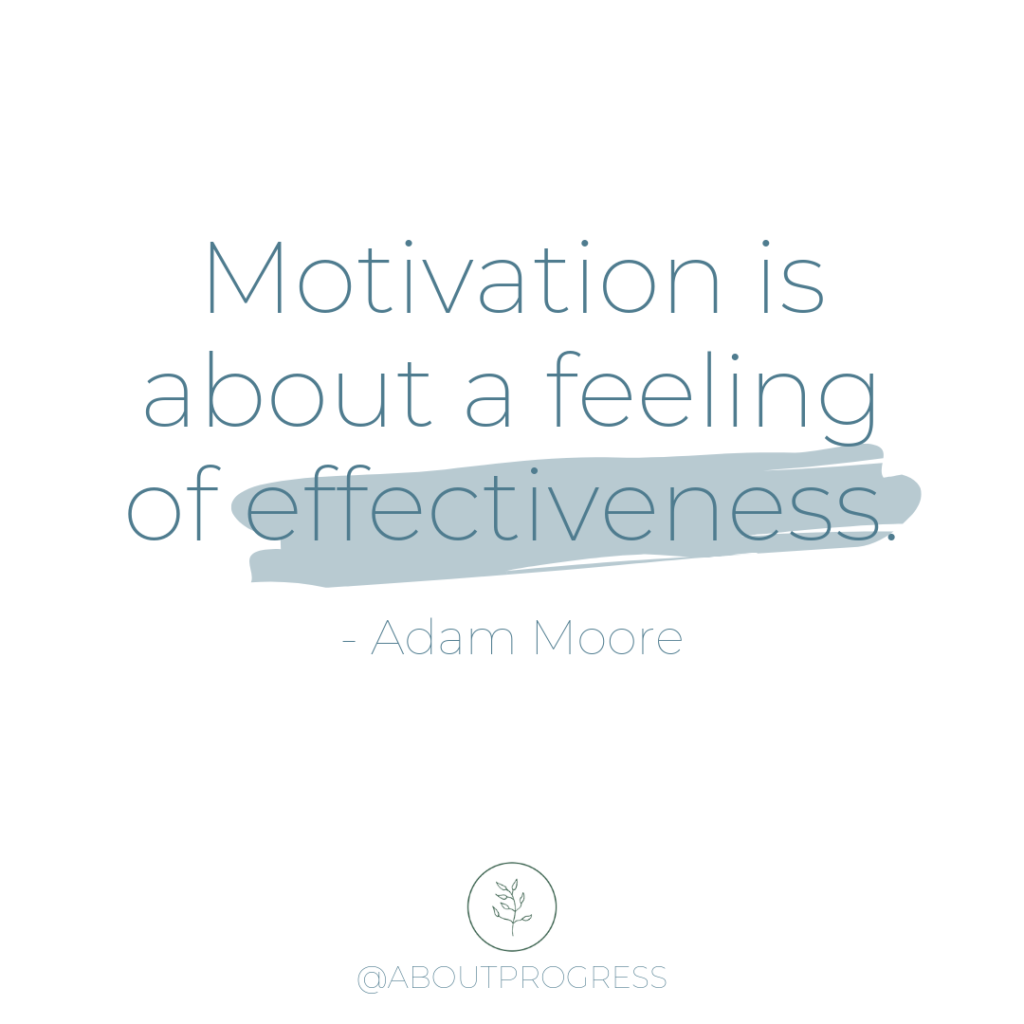 Quote - Motivation is about a feeling of effectiveness.