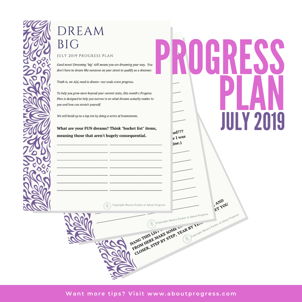 July 2019 progress plan