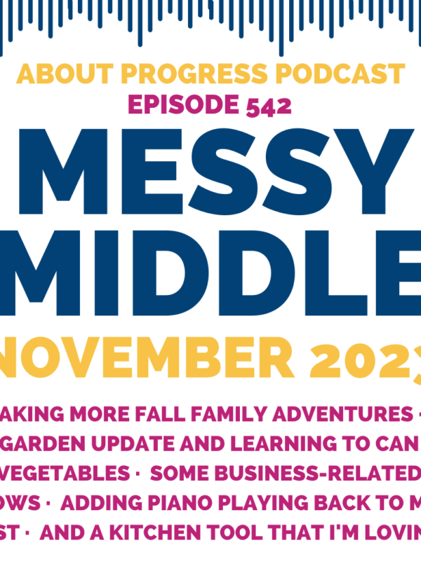 Taking more fall family adventures, garden update and learning to can vegetables, some business-related lows, adding piano playing back to my list, and a kitchen tool that I’m loving || Messy Middle November 2023